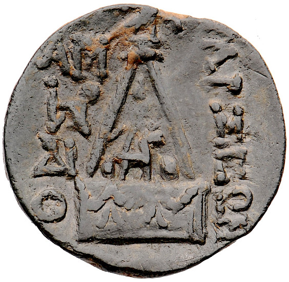 Tarsische Münze mit Schrein des Sandan, Inv.-Nr. M 2913 © Archäologisches Museum der Universität Münster, Foto: Robert Dylka