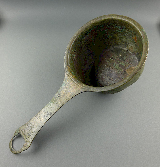 Casserole with bird-head handle, Xanten, first half of the 1st century AD. LVR Archaeological Park Xanten, D. Sander.