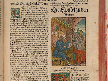 PHÖBE BEI PAULUS, Dietenberger Bibel, 1534 Bibelmuseum der Universität Münster, Dauerleihgabe