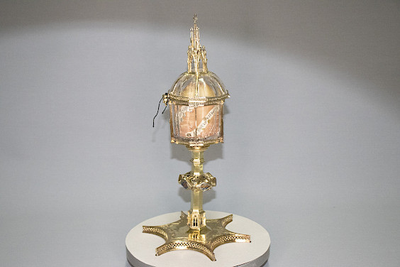 Reliquienmonstranz mit Blut-Reliquie des hl. Liudgers, Münster um 1350, Domschatz Münster, Inv.-Nr. E.27, Foto: Arbeitsabbildung Team Paulus