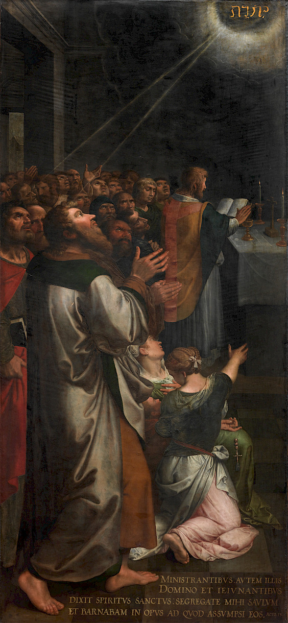 Ambrosius Francken I, Paul and Barnabas chosen as apostles by the Holy Spirit, inv.no. 139, photo: Hugo  Maertens, Royal Museum of Fine Arts Antwerp - Collection Flemish Community (public domain)
